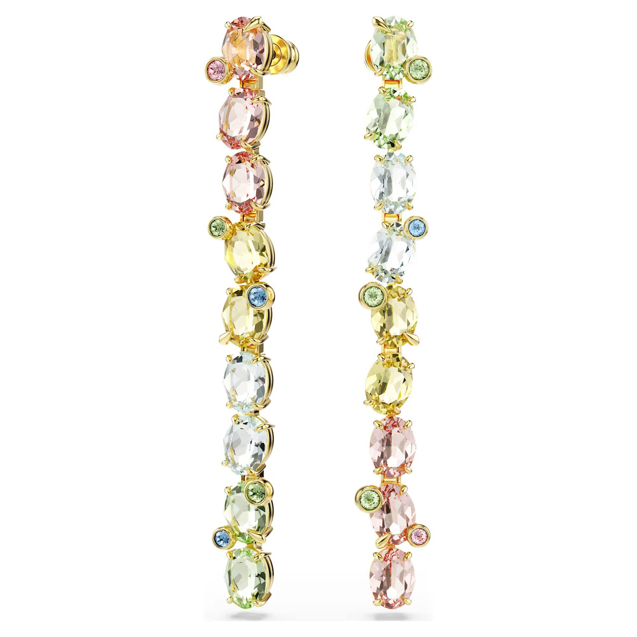 Gema Drop Earrings Asymmetrical Design, Mixed Cuts, Long, Multicolored ...
