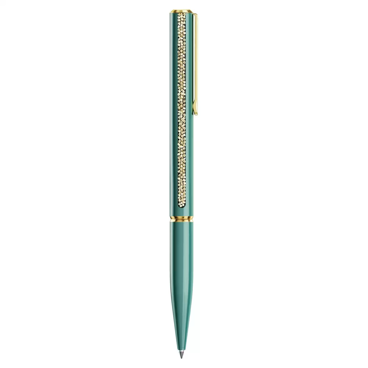 Crystal Shimmer Glide Ballpoint Pen, Green Lacquered, Gold Tone