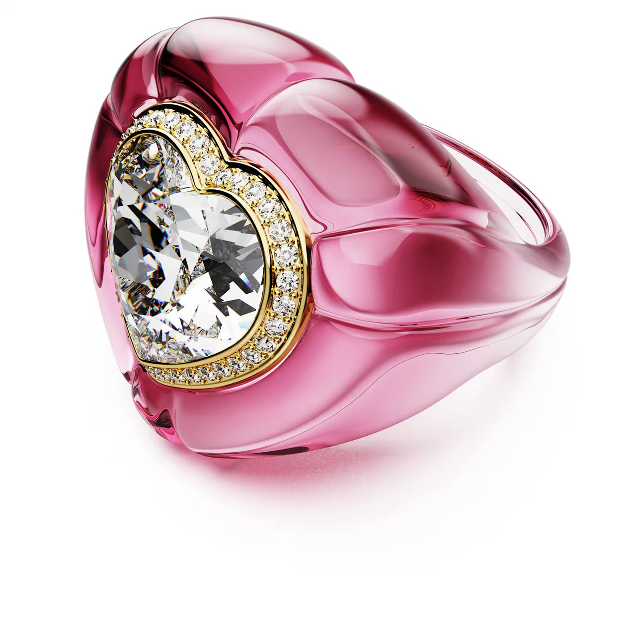 Dulcis Cocktail Ring, Heart Cut, Pavé, Heart, Pink 5709996 (Size