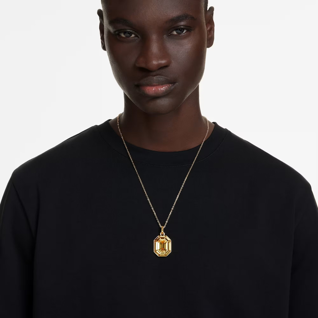 jewel Lucent Pendant Octagon Shape, Yellow, Gold Tone Plated 5708781