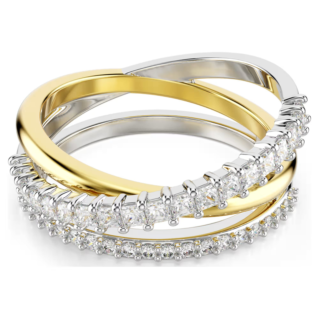 Hyperbola Ring, Mixed Cuts, White, Mixed Metal Finish 5714163