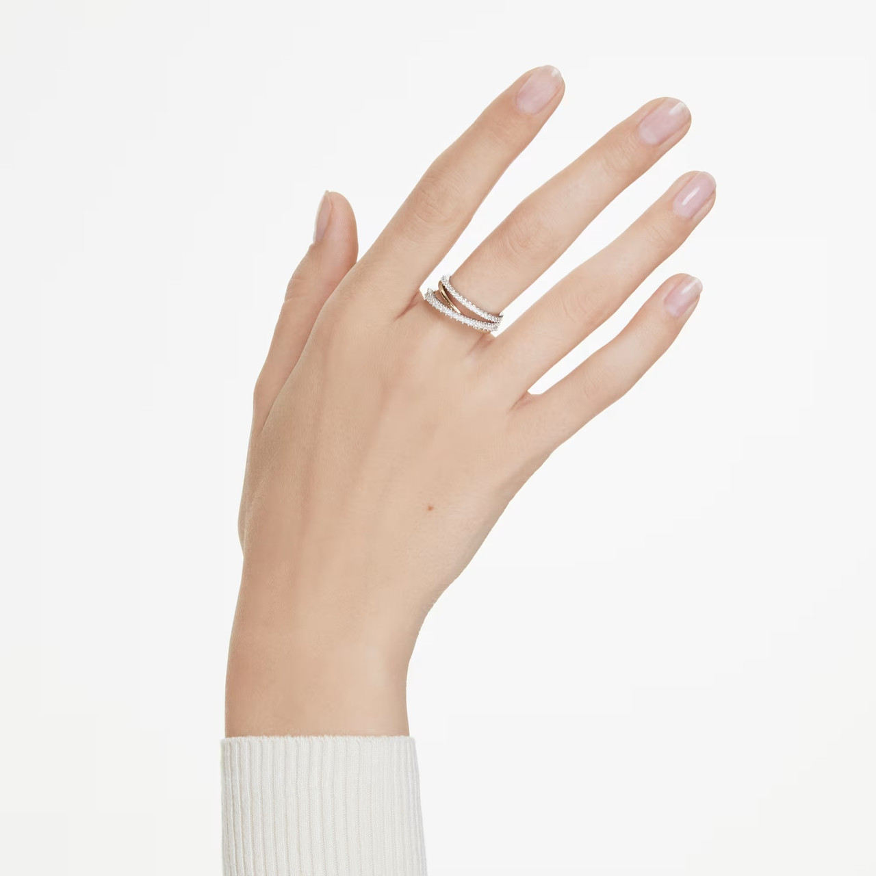 Hyperbola Ring, Mixed Cuts, White, Mixed Metal Finish 5714163