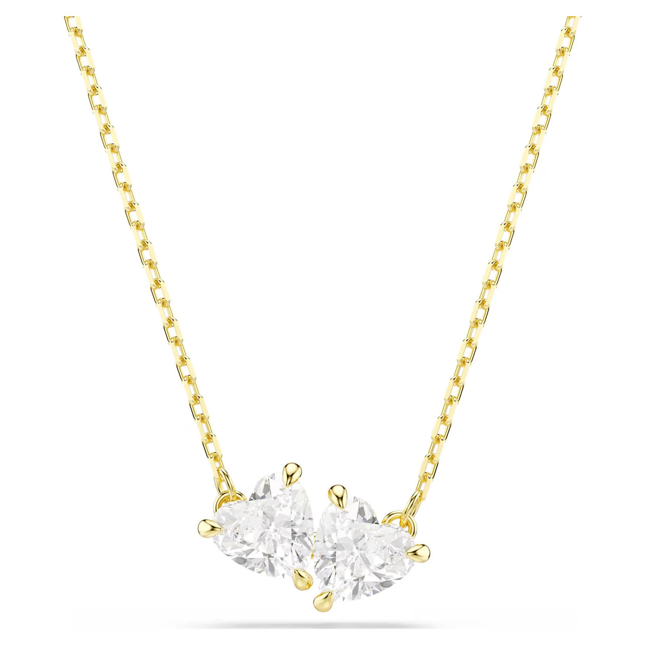 Mesmera Attract Necklace, Heart, White, Gold Tone Plated