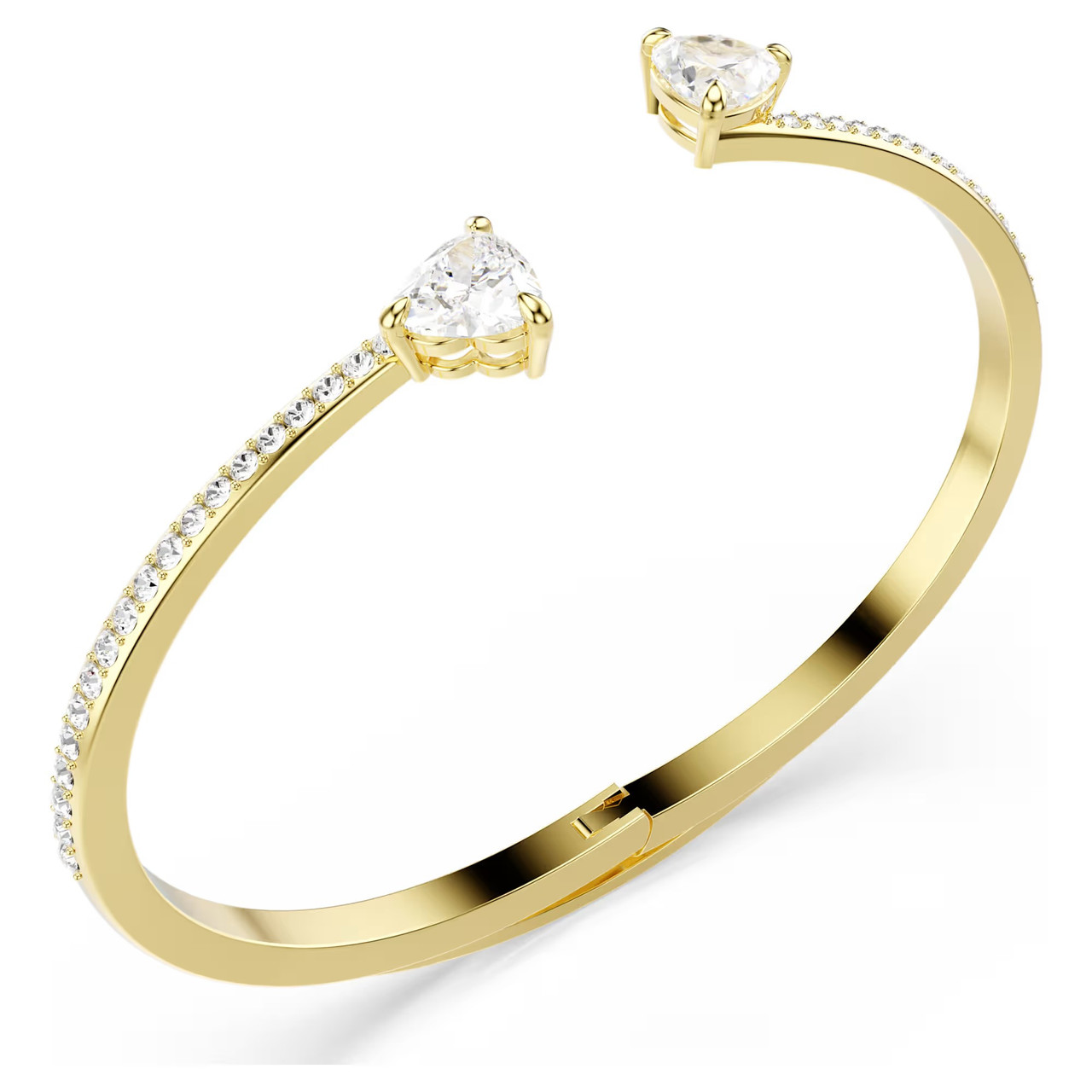 Mesmera Attract, Bangle, Heart, White, Gold Tone Plated 5733474
