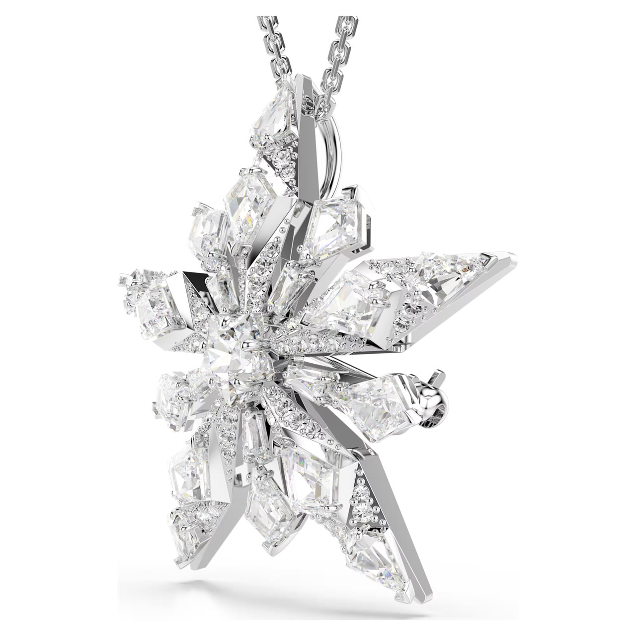 Idyllia Pendant and Brooch Star, White, Rhodium Plated 5740116