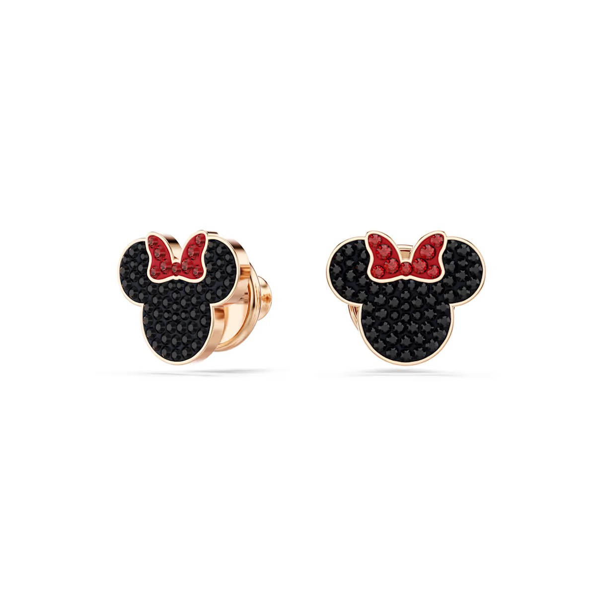 Mickey & Minnie Stud Earrings, Multicolored, Rose Gold Tone Plated