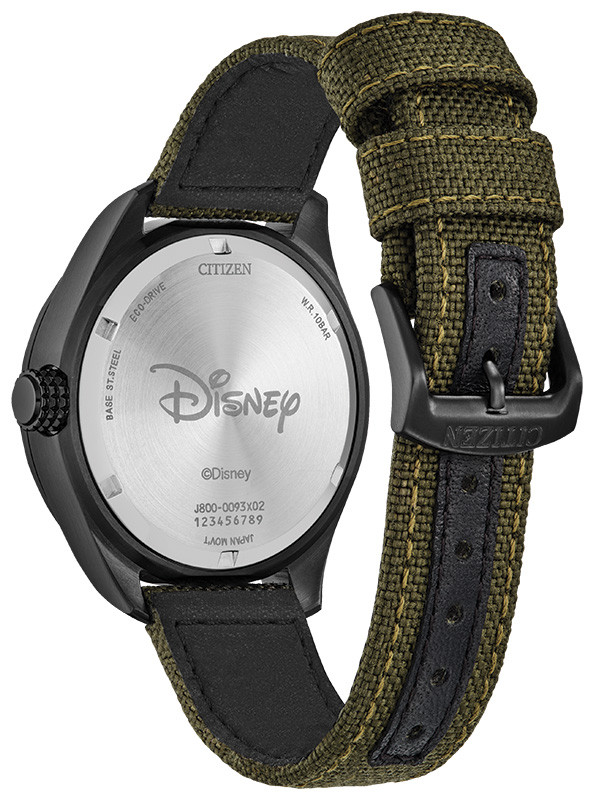 Eco Drive Men's Alpine Mickey Mouse Green Dial Cordura Strap Watch