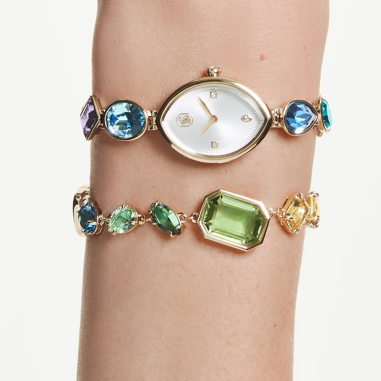Gema Watch, Crystal Bracelet, Gold Tone Finish 5749569 | Swarovski