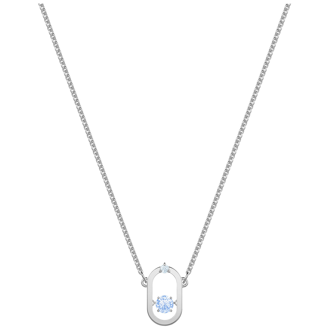 Swarovski Blue Dancing Crystal North Necklace, Rhodium Plating