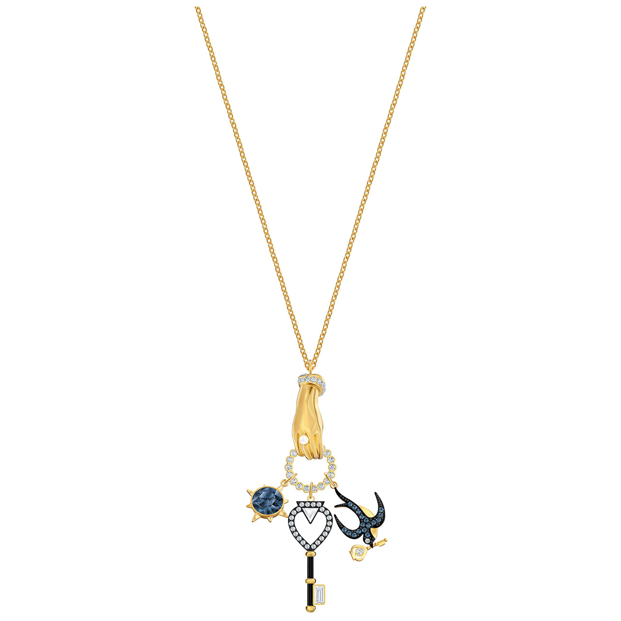 Swarovski Crystal Tarot Magic Charm Pendant, Blue, Gold-Tone