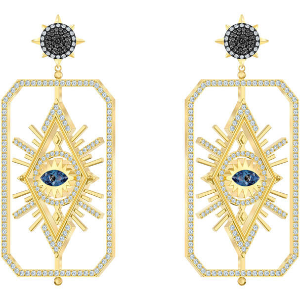 SWAROVSKI　Tarot Magic 2way フープピアス Swarovski Crystal Tarot Magic Pierced Earrings, Gold-Tone Plated
