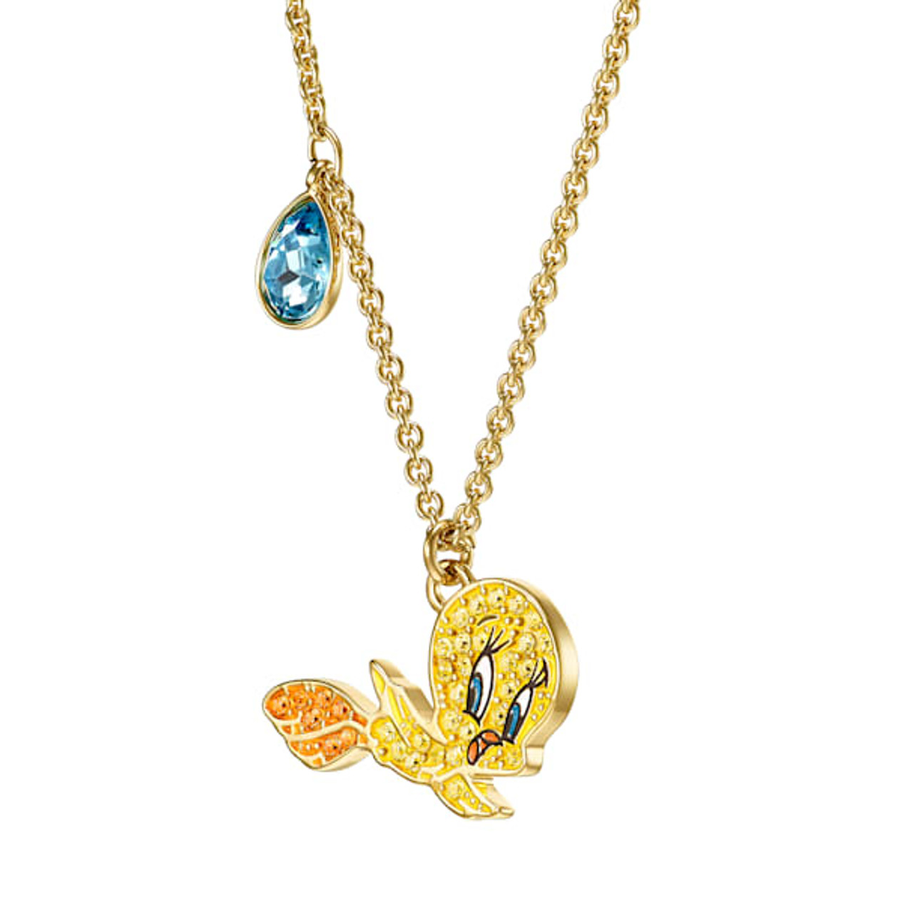 【SWAROVSKI】可愛い鳥かごのモチーフ★Looney Tunes ペンダント Swarovski,Looney Tunes Tweety Pendant,Multi-Colored, Gold