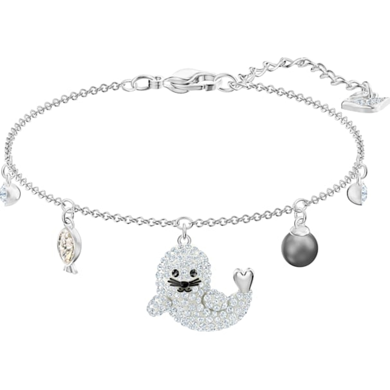 niet Bewust worden Willen Swarovski Crystal Polar Bracelet w/ Seal & Fish Motif, Rhodium Plated  5491553 - Four Seasons Jewelry