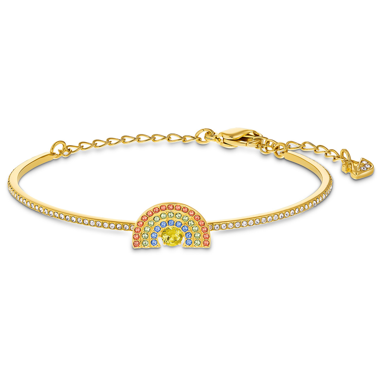 Swarovski Crystal Sparkling Dance Rainbow Bangle, Gold-Tone Plated