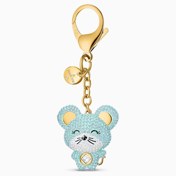 Swarovski Crystal Zodiac Bag Charm, Light Multi-Colored, Gold-Tone