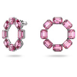 swarovski-millenia-hoop-earrings-circle-octagon-cut-pink-rhodium-plated-5614296-2