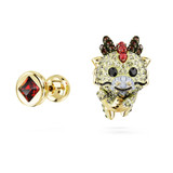 chinese-zodiac-stud-earrings-asymmetrical-design-dragon-yellow-gold-tone-plated-5675832-swarovski-2