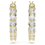 Matrix Vittore Hoop Earrings, Round Cut, White, Gold-Tone Plated 5733398 | Swarovski