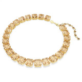 millenia-tennis-necklace--octagon-cut--caramel--gold-tone-plated-swarovski-5718357-2
