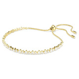 Matrix Tennis Bracelet, Round Cut, White, Gold Tone Plated 5730709 | Swarovski