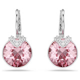 bella-v-drop-earrings--round-cut--pink--rhodium-plated-swarovski-5734235-2