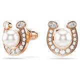 symbolica-stud-earrings--crystal-pearl--pavé--horse-shoe--white--rose-gold-tone-plated-swarovski-5736980-2