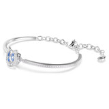 Symbolica Bangle, Round Cut, Pavé, Horse Shoe, Blue, Rhodium Plated 5736983 | Swarovski