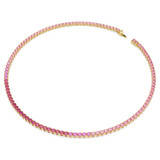 matrix-tennis-necklace--round-cut--pink--gold-tone-plated-swarovski-5751762-2