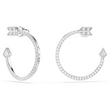 idyllia-hoop-earrings--mixed-cuts--arrow--white--rhodium-plated-swarovski-5741522-2