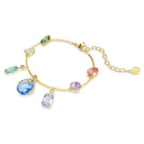 Gema Bracelet, Mixed Cuts, Dangling Crystals, Multicolored, Gold Tone Plated 5737442 | Swarovski