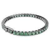matrix-tennis-bracelet--round-cut--green--ruthenium-plated-swarovski-5743447-2
