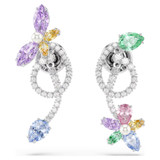 ariana-grande-x-swarovski-drop-earrings-with-ear-jacket--mixed-cuts--dragonfly--flower--multicolored--rhodium-plated-swarovski-5749190-2
