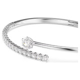 Matrix Bangle, Round Cut, White, Rhodium Plated 5753571 (Size M) | Swarovski