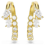 Mesmera Hoop Earrings, Mixed Cuts, White, 18K Gold Plated 5761975 | Swarovski