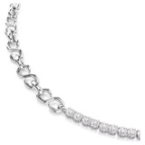 Matrix Necklace, S-Shape, Round Cut, White, Rhodium Plated 5747732 | Swarovski