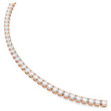 Matrix Tennis Necklace, Round Cut, White, 18K Rose Gold Plated 5764194 (Size M) | Swarovski