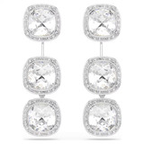 Una Angelic Earrings, Cushion Cut, White, Rhodium Plated 5754342 | Swarovski