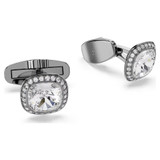 Una Angelic Cufflinks, Cushion Cut, White, Ruthenium Plated 5753937 | Swarovski