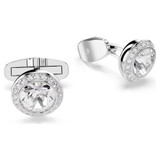 Una Angelic Cufflinks Round Cut, White, Rhodium Plated 5761046 | Swarovski