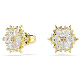 magic-stud-earrings--mixed-cuts--snowflake--white--18k-gold-finish-swarovski-5757816-2
