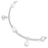 Imber Bracelet, Crystal Pearl, Round Cut, White, Rhodium Plated 5754242 | Swarovski