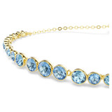 Imber Bracelet, Round Cut, Blue, 18K Gold Plated 5757824 | Swarovski