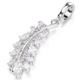 Vienna Charm, Mixed Cuts, Feather, White, Rhodium Plated 5757739 | Swarovski