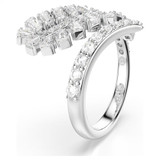 vienna-open-ring--mixed-cuts--feather--white--rhodium-plated-swarovski-5757837-2