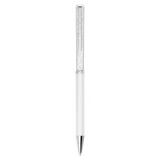 Crystalline Ballpoint Pen, White Lacquered, Chrome Plated 5760217 | Swarovski