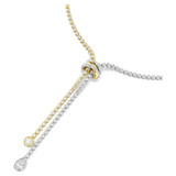 Hyperbola Y Necklace, Round Cut, Knot, White, Mixed Metal Finish 5752854 | Swarovski