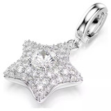 Sublima Charm, Round Cut, Star, White, Rhodium Plated 5760562 | Swarovski