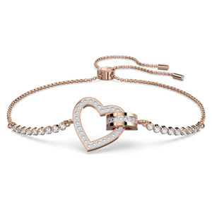 Swarovski Lovely Necklace Heart, White, Gold-Tone Plated, 5636449