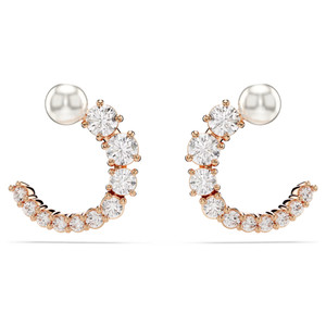 matrix-hoop-earrings--crystal-pearl--round-cut--white--rose-gold-tone-plated-swarovski-5692264-1 matrix-hoop-earrings--crystal-pearl--round-cut--white--rose-gold-tone-plated-swarovski-5692264-1