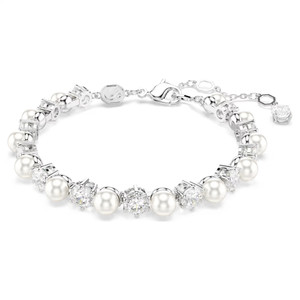 matrix-tennis-bracelet--crystal-pearl--round-cut--white--rhodium-plated-swarovski-5689625-1